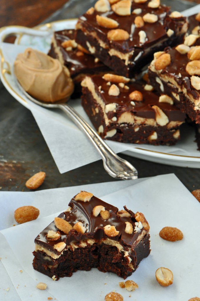 Peanut Butter Fudge Brownies With Honey Roasted Peanuts Recipe