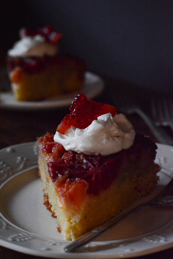 Upside Down Blood Orange Polenta Cake Sifting Focus