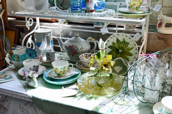 "A table of vintage collectibles"