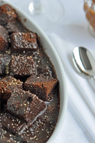 Chocolate "Cake" Bread Pudding With Dulce de Leche Bourbon Sauce Recipe