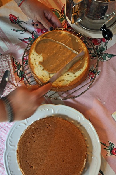 "Yellow Birthday Cake with Caramel Frosting Recipe"