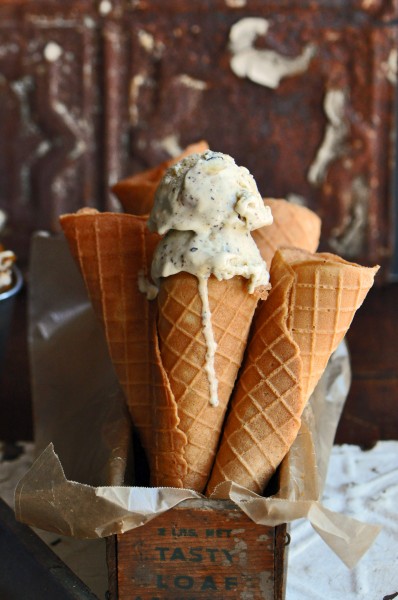 Malted Vanilla Ice Cream with Peanut Brittle and Chocolate Pieces Recipe