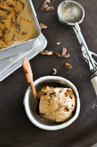 Salted Caramel Ice Cream with Honey Pecan Pralines Recipe